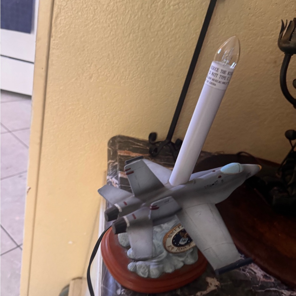 Fighter Jet Lamp with White Rocket Air Force plane